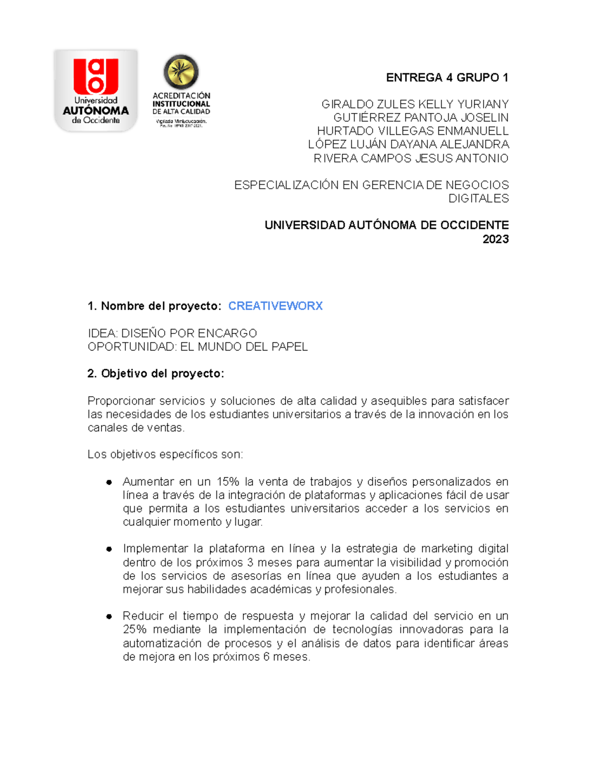 E4- Grupo 1 - Entrega final proyecto de negocios digitales - ENTREGA 4 ...