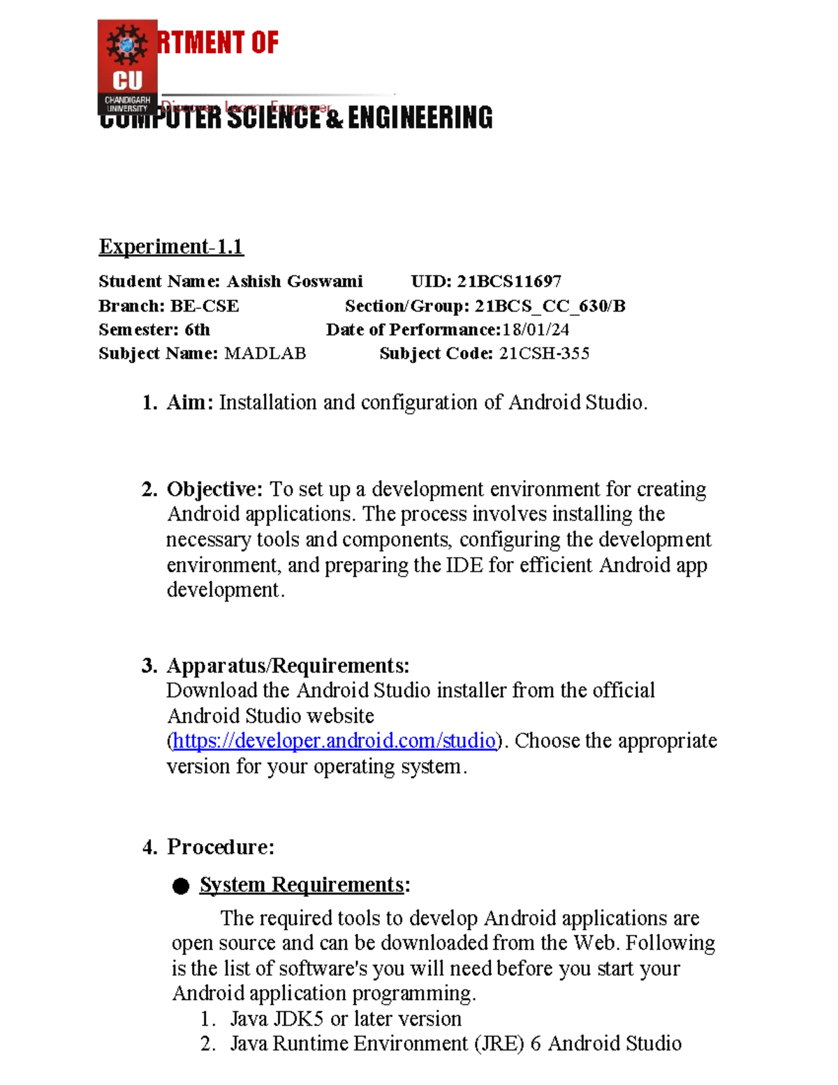 MAD Worksheet 1 - notes of Mad - DEPARTMENT OF COMPUTER SCIENCE ...