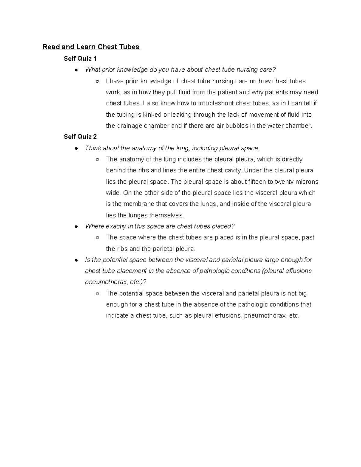 Chest Tube Quizlet - 1xuqqzk