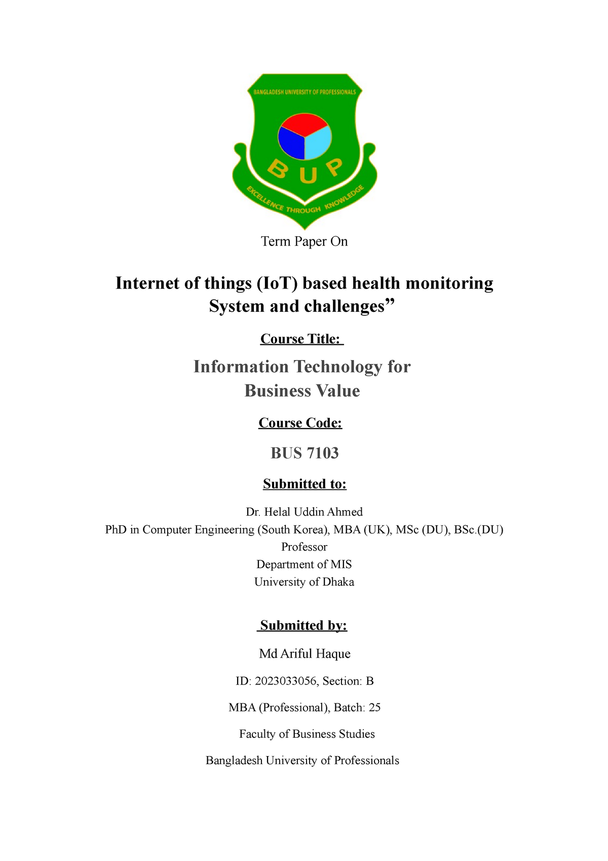 term paper on internet of things