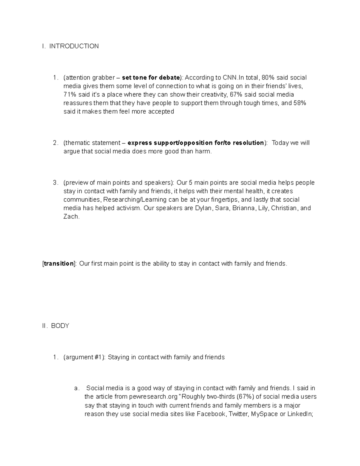 Midnight Light Draft Outline - I. INTRODUCTION (attention grabber – set ...