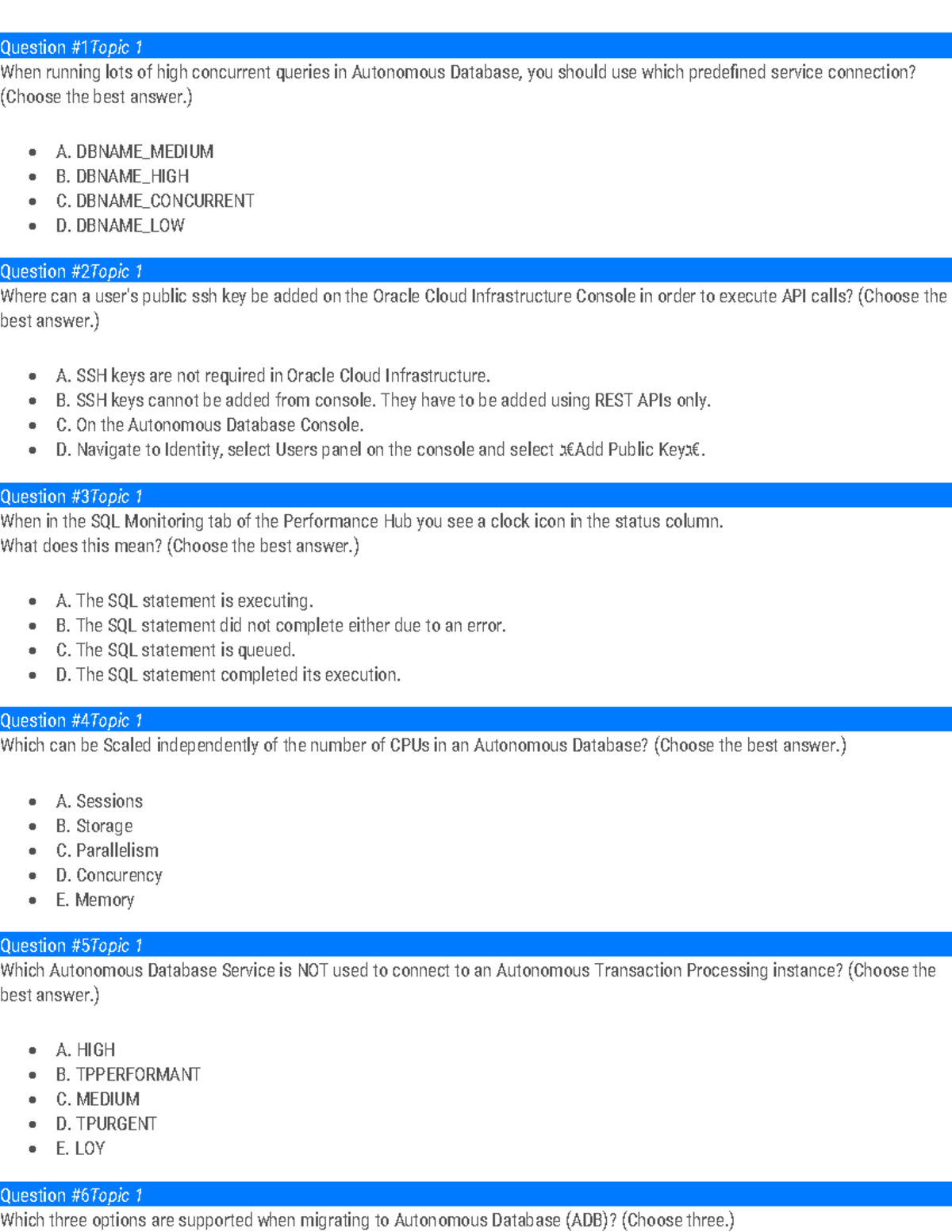 Hot 1z0-1105-22 Spot Questions