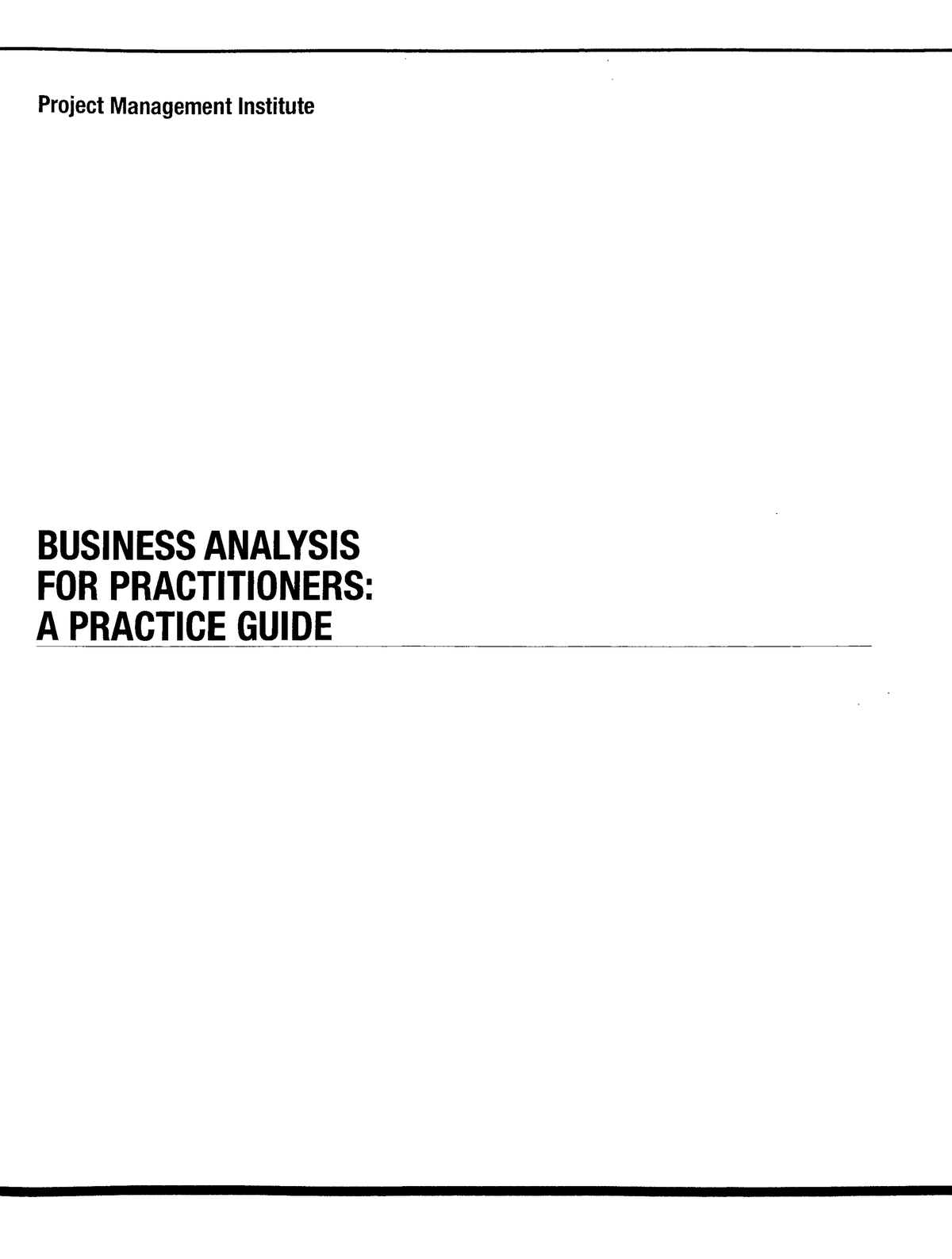 Business Analysis Handbook - Project Management Institute BUSINESS ...