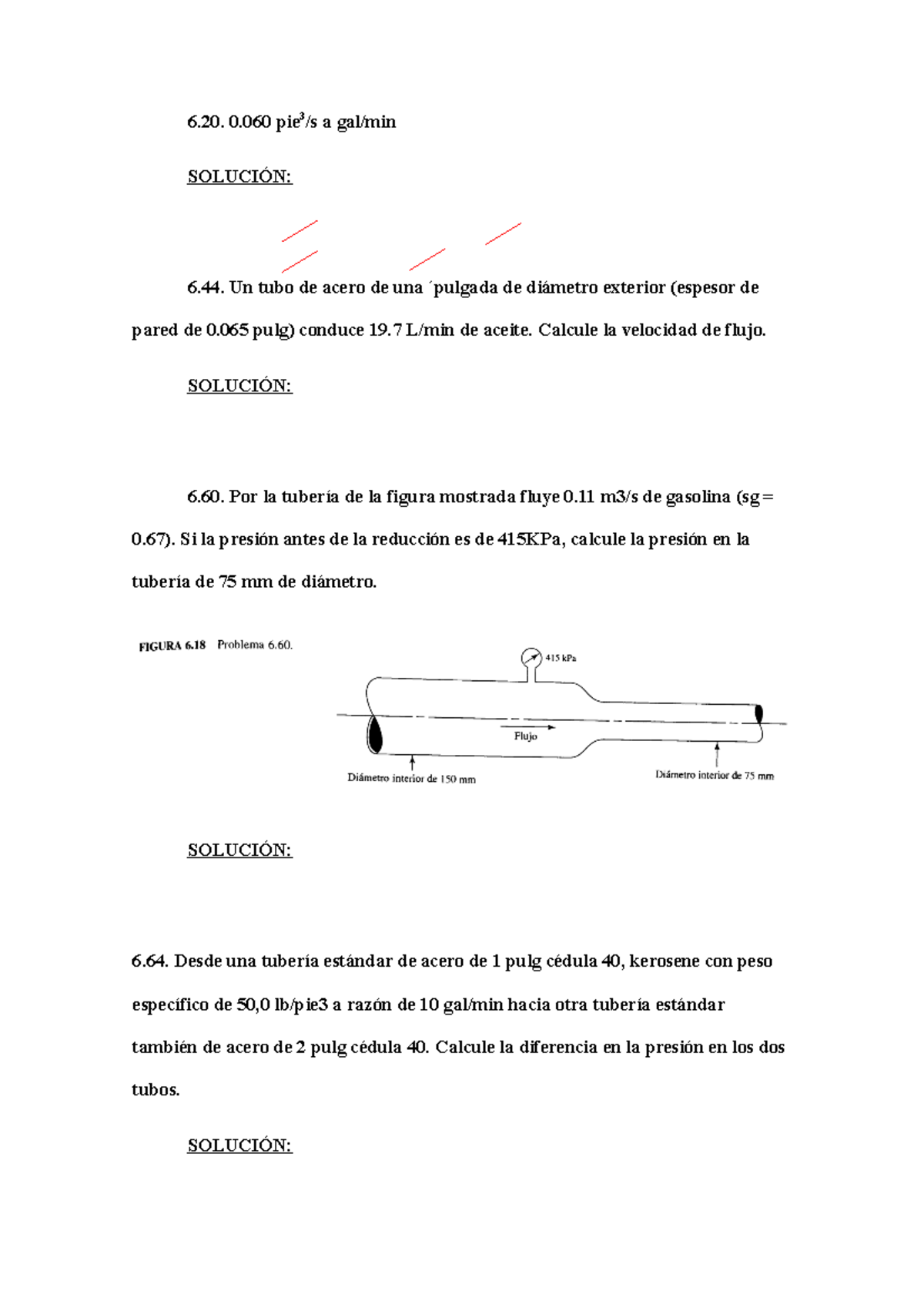 6.20 - 6.44 - 6.60 - 6 - Ejercicios Resueltos - 0 Pie 3 /s A Gal/min ...