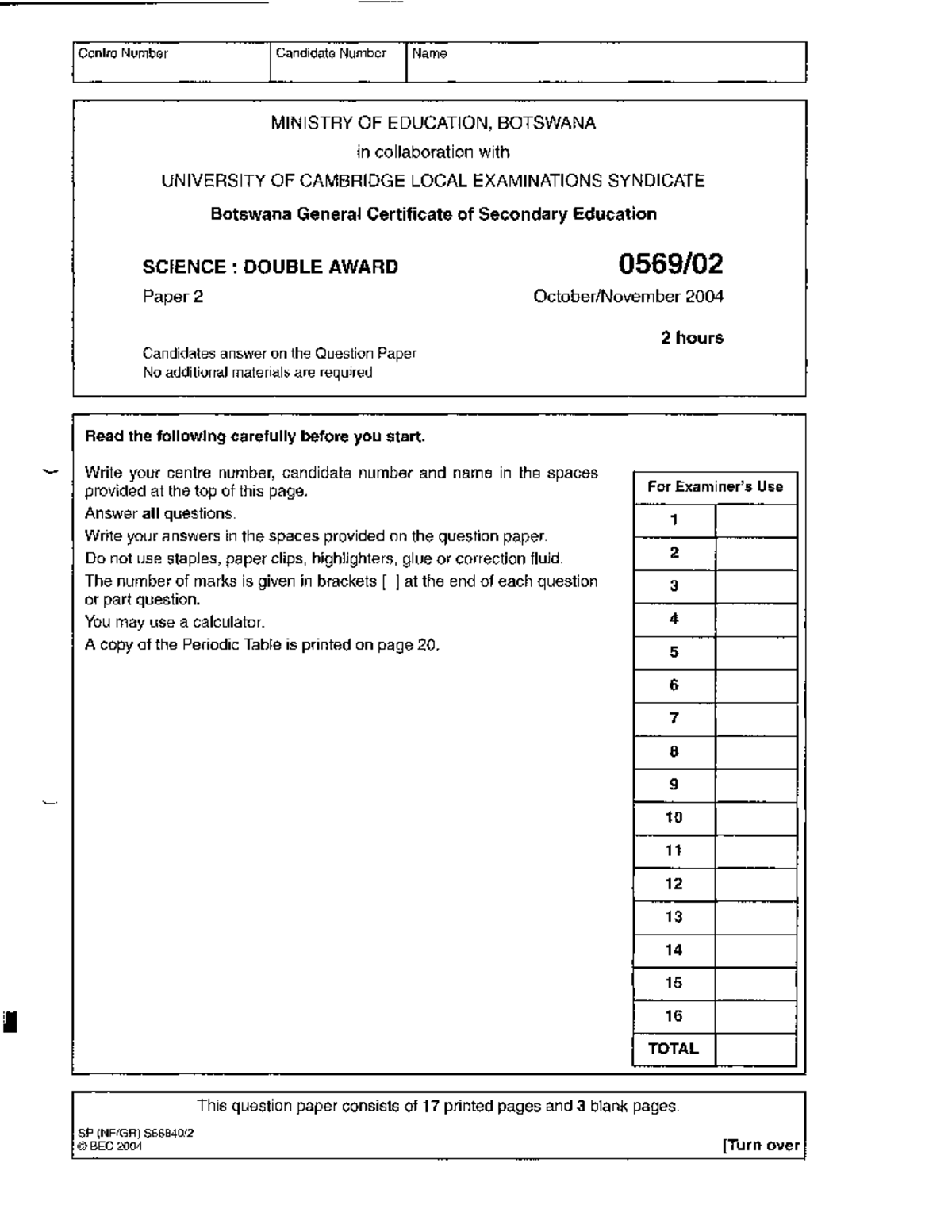 2004 pp2 Copy - scinece double awrd p3 2004 pdf - science - Studocu