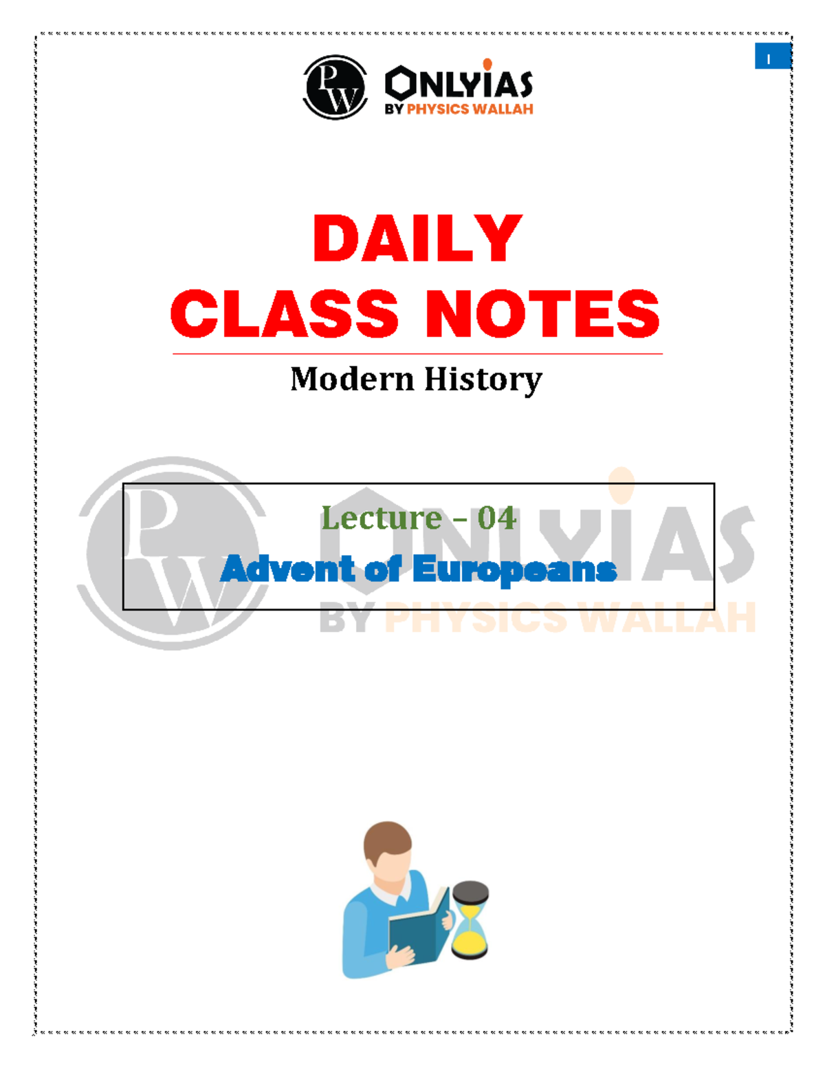 Modern History 04 Daily Class Notes - Lecture – 04 Advent of Europeans ...