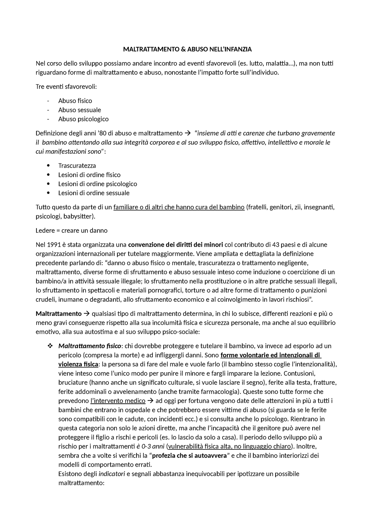 Maltrattamento E Abuso Nell'infanzia - MALTRATTAMENTO & ABUSO NELL ...