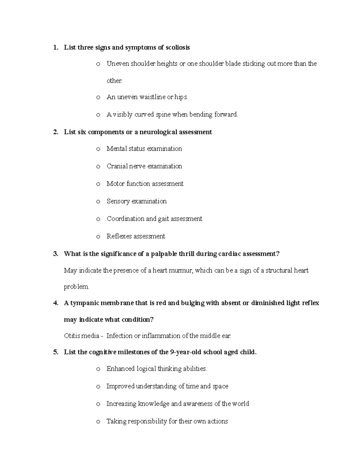 School Nurse Simulation Pre Work - List three signs and symptoms of  scoliosis o Uneven shoulder - Studocu