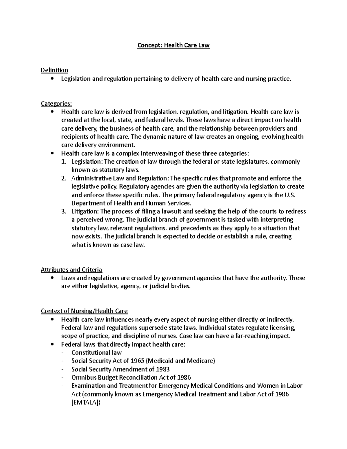 Concept Health Care Law Concept Health Care Law Definition