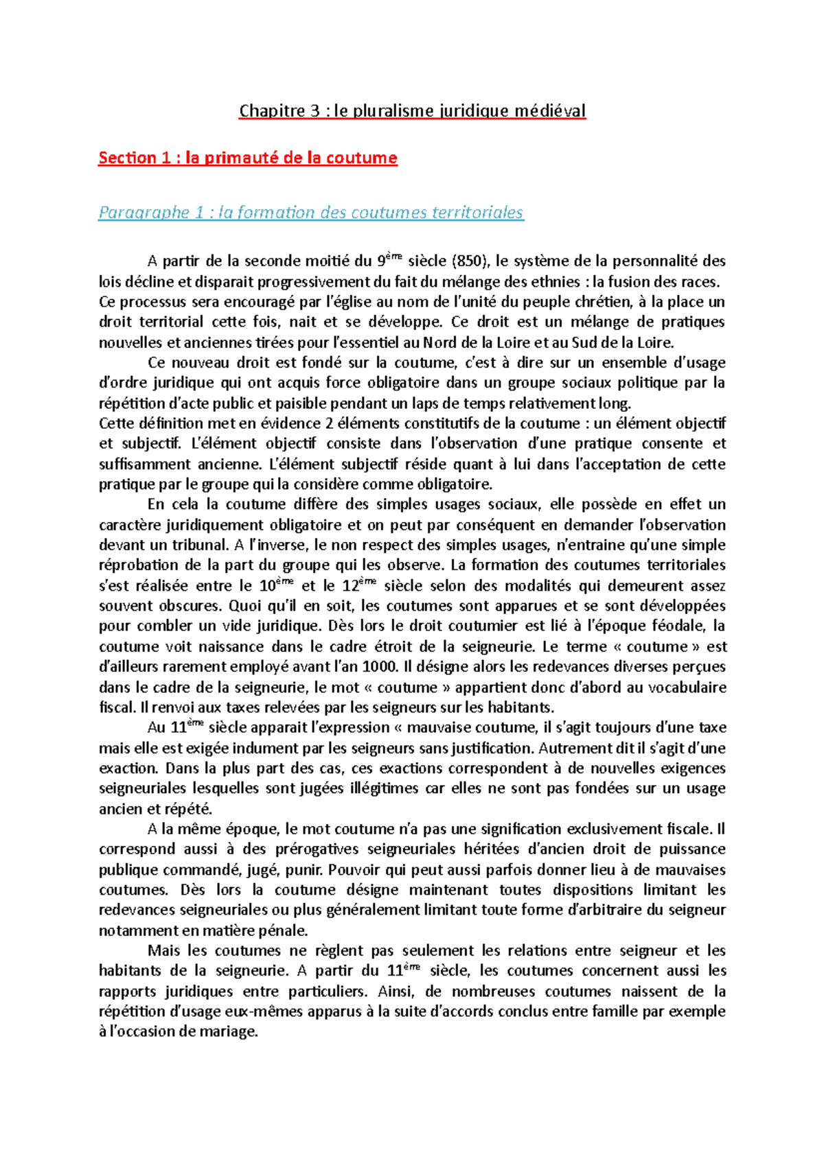 Philippe De Beaumanoir Coutumes De Beauvaisis Commentaire Hdd - histoire du droit - Chapitre 3 : le pluralisme juridique médiéval  Section 1 : la primauté de - Studocu