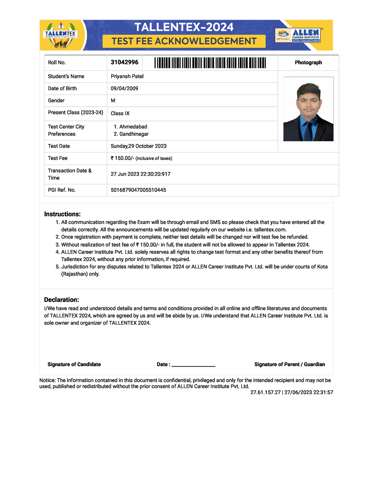 Tallentex 2024 Declaration Undertaking Form Session 2024   Thumb 1200 1553 