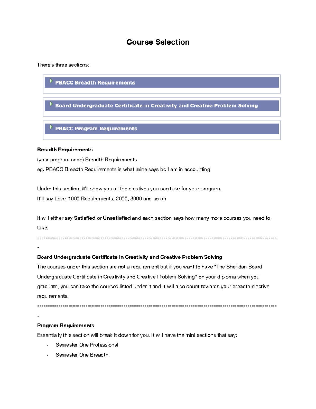 Course Selection - Course Selection There’s three sections: Breadth ...