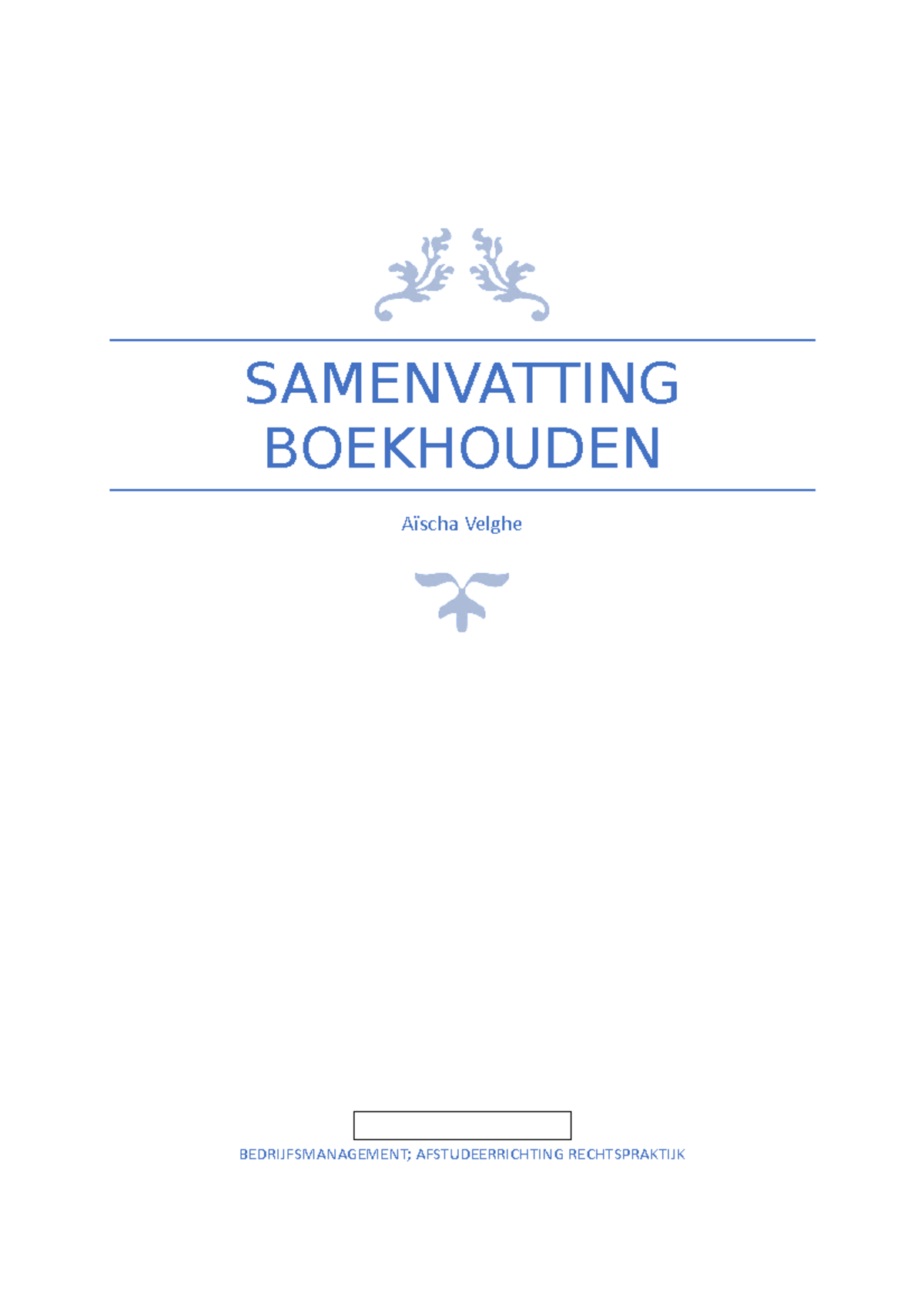 Samenvatting Boekhouden Met Illustraties. - SAMENVATTING BOEKHOUDEN ...