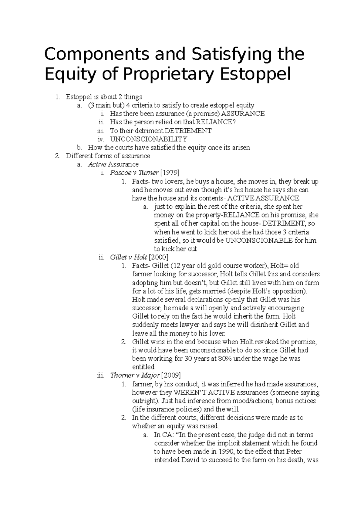Components and Satisfying the Equity of Proprietary Estoppel lecture ...