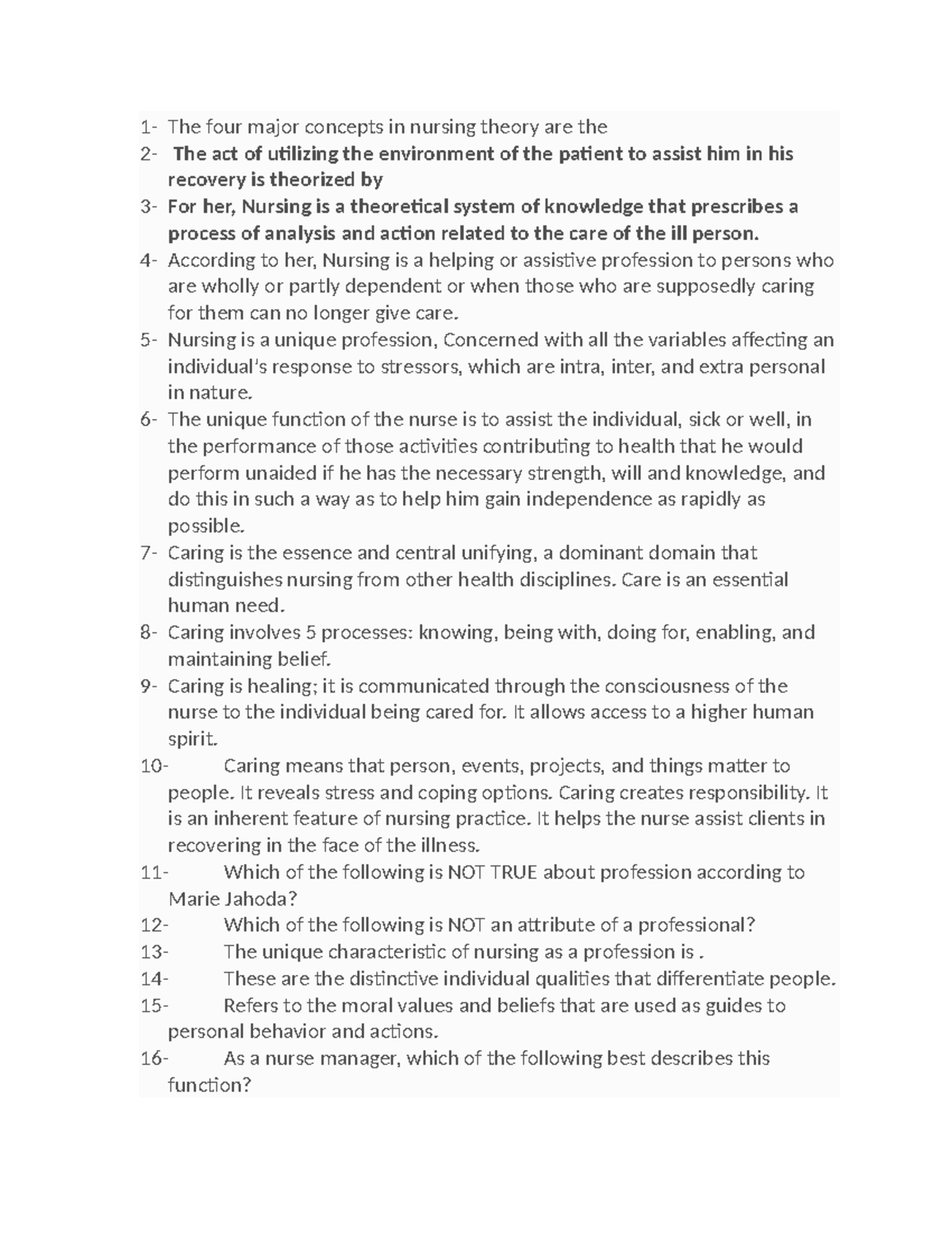 FON TEST - abcbbrthguiyjkgl86uit - 1- The four major concepts in ...