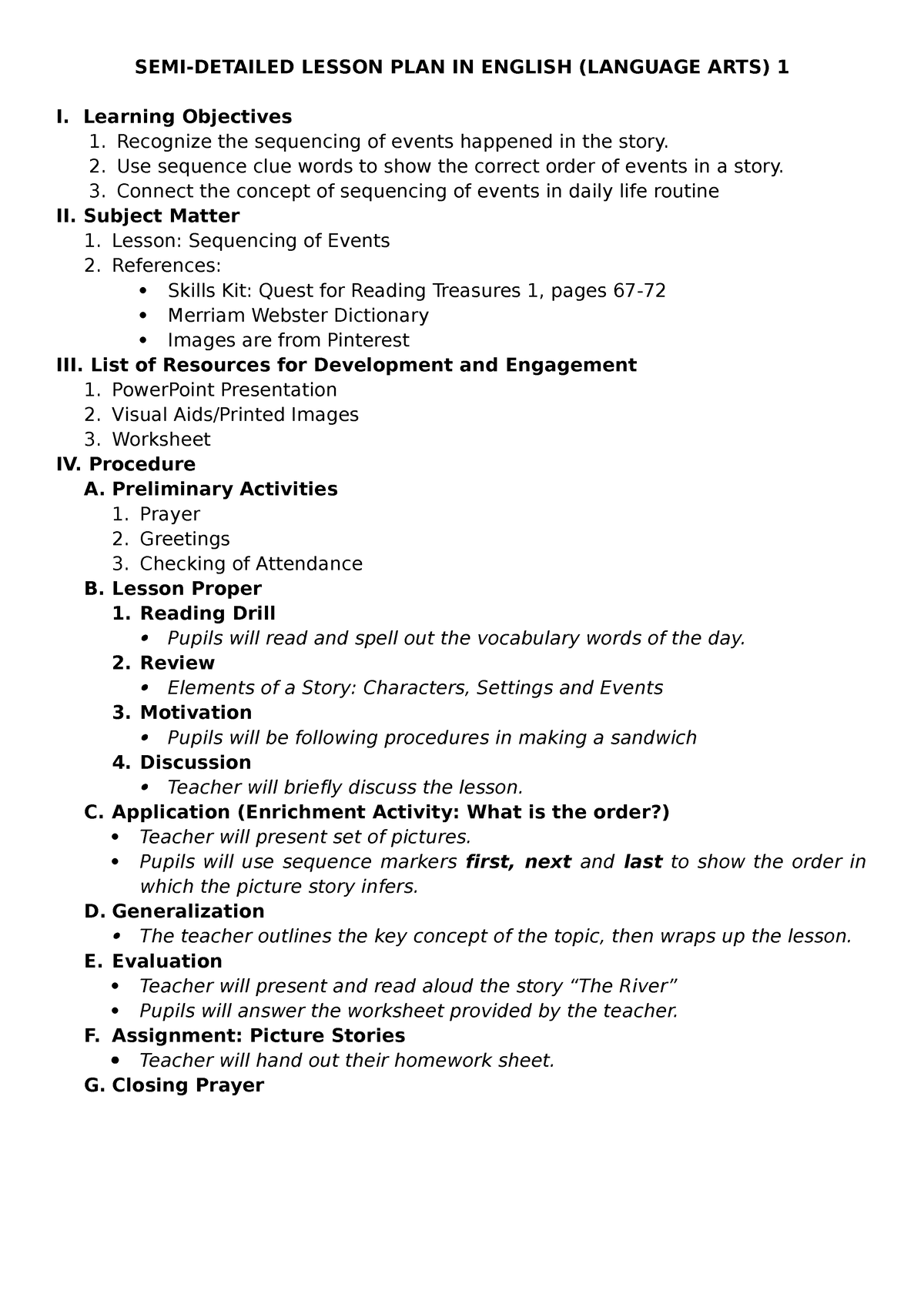 lesson-plan-sequence-of-events-semi-detailed-lesson-plan-in-english