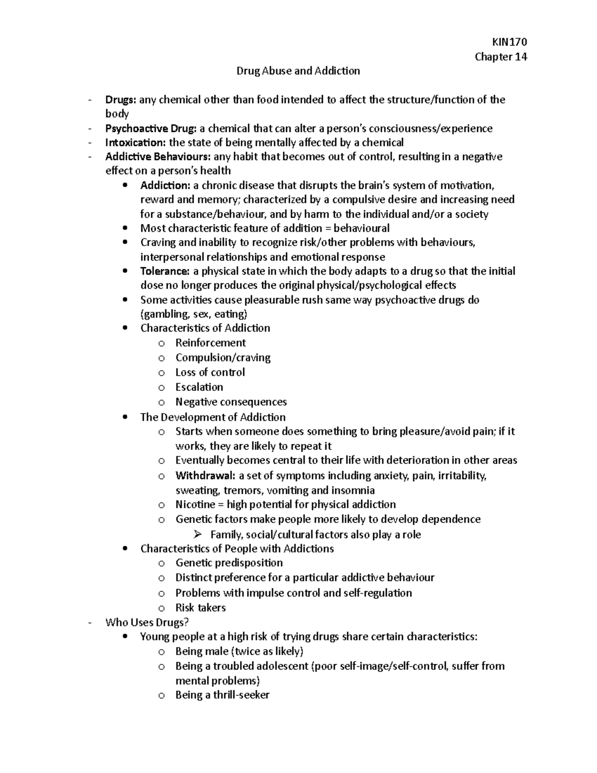 Chapter 14 Summary Connect Core Concepts in Health KIN Chapter 14