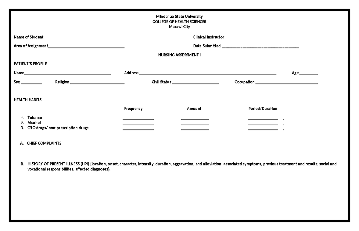 PA-TOOL - Pa tool - Mindanao State University COLLEGE OF HEALTH ...