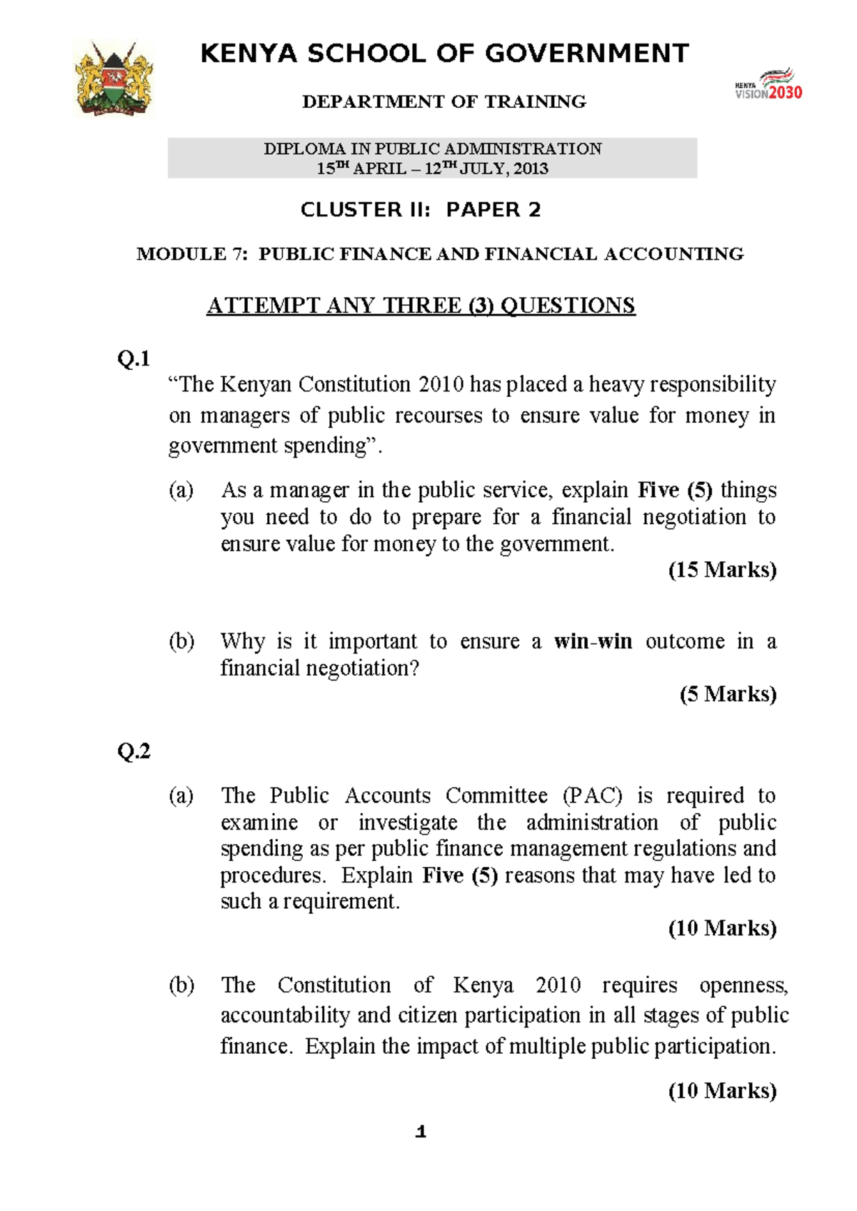 DPA Sample Questions - reviwe - DEPARTMENT OF TRAINING DIPLOMA IN ...