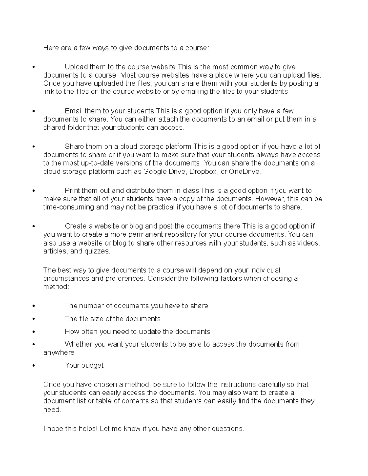 Here Are A Few Ways To Give Documents To A Course Most Course Here Are A Few Ways To Give Documents To A Course Most Course