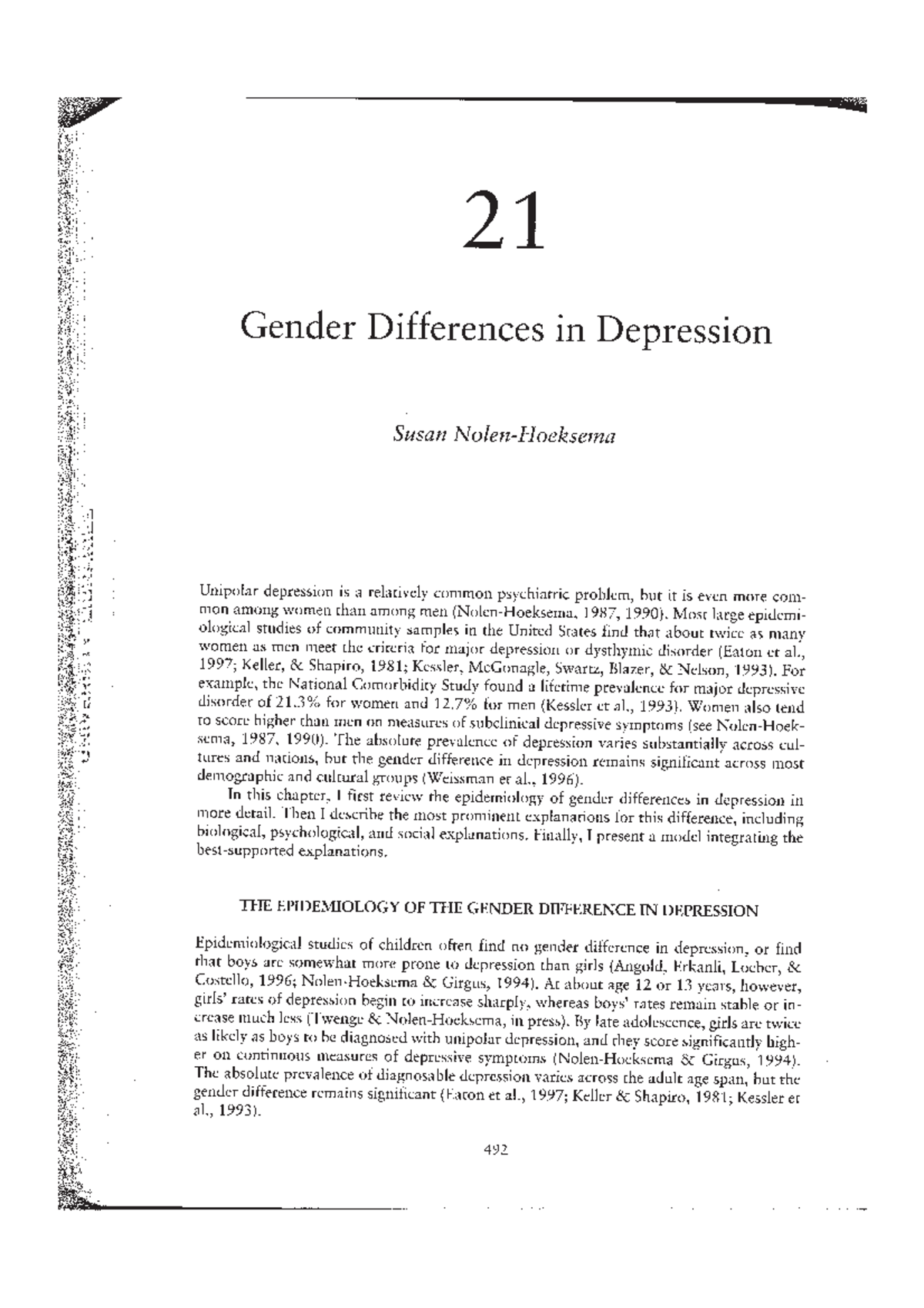 Gender Differences in Depression-1 - PSY 437 - Studocu