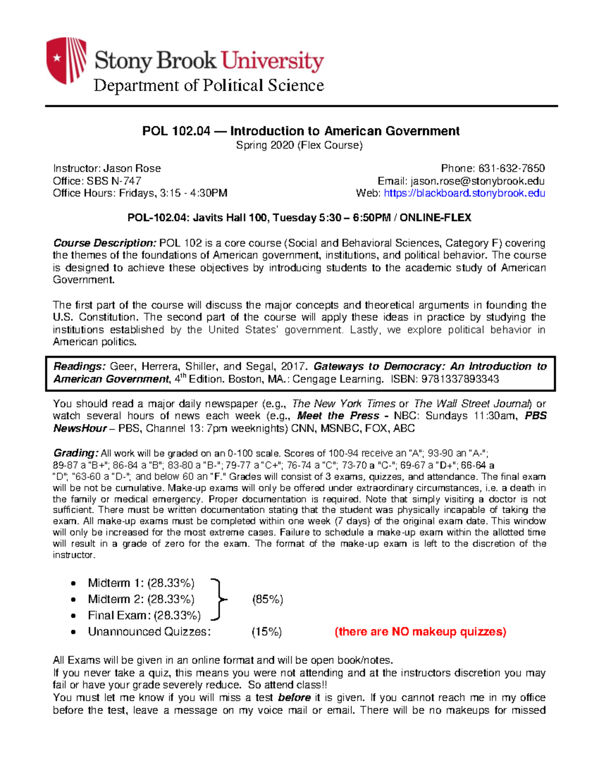 POL 102.04 Introduction To American Government Spring 2020 - Studocu