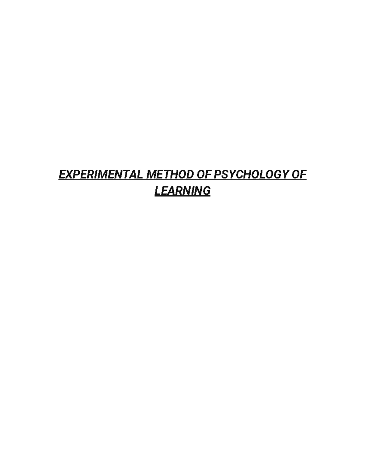 experimental method psychology class 11