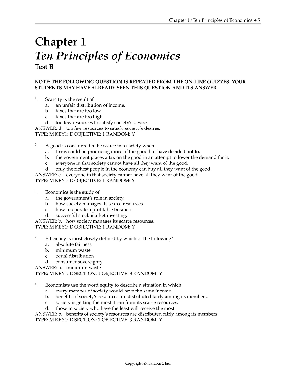 Chapter-01b - Chapter 1 - Chapter 1 Ten Principles Of Economics Test B ...