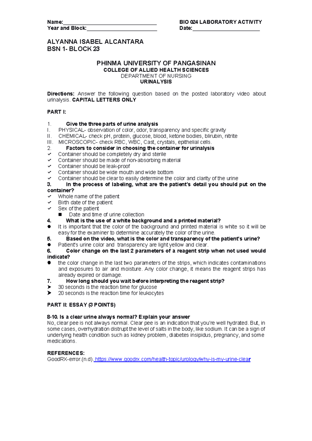 BIO024LAB Activity13 Urine122 Name