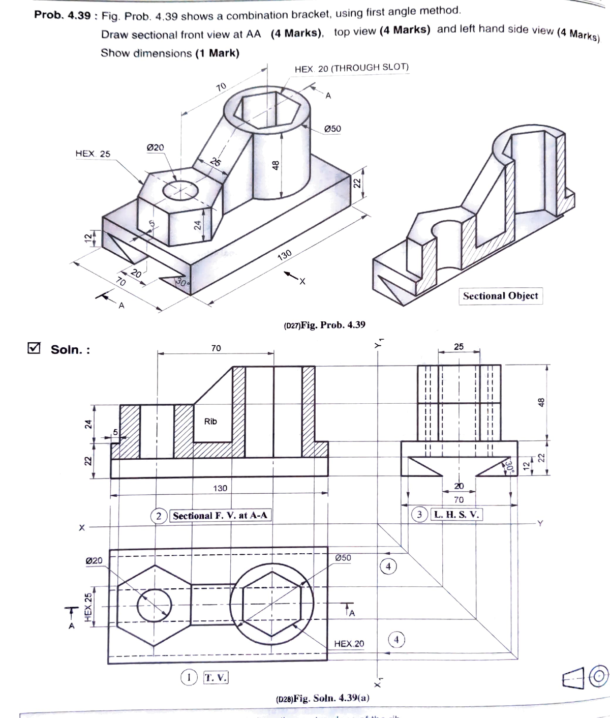 Sheet No-2 - For Practice - Prob. 4 : Fig. Prob. 4 Shows A Combination ...