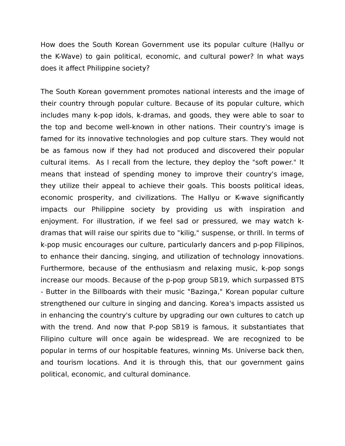 descriptive essay about south korea