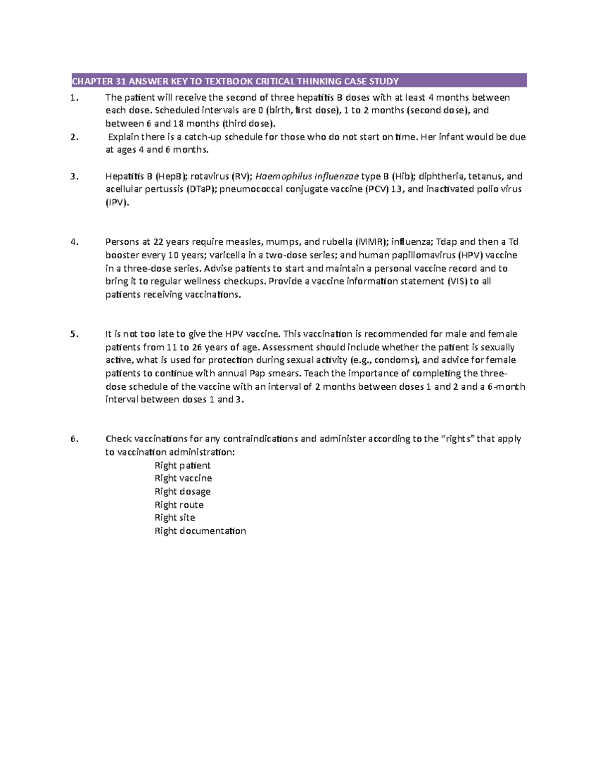 Chapter 031 - PHARM - CHAPTER 31 ANSWER KEY TO TEXTBOOK CRITICAL ...