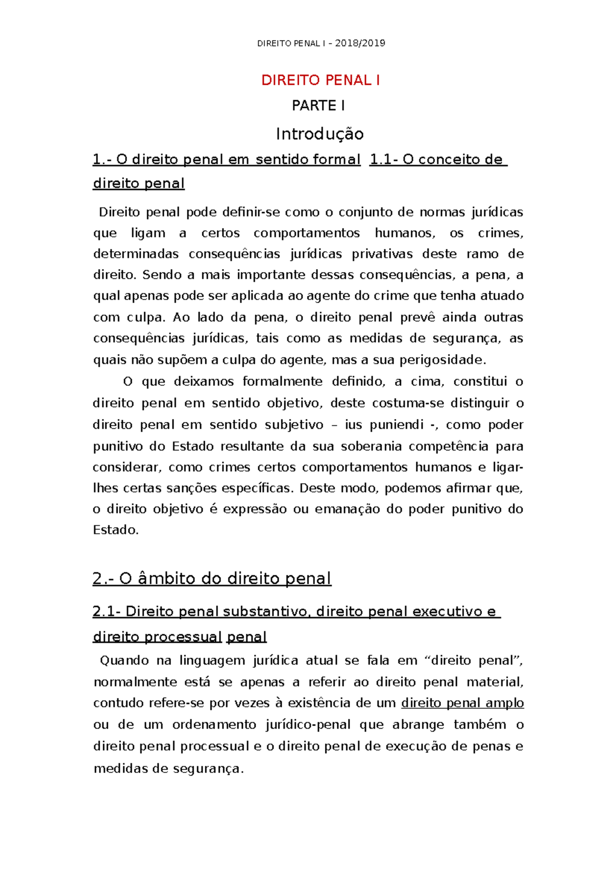 Direito Penal 1 - Apontamentos Bastante Completos Com Base Nas Aulas Do ...