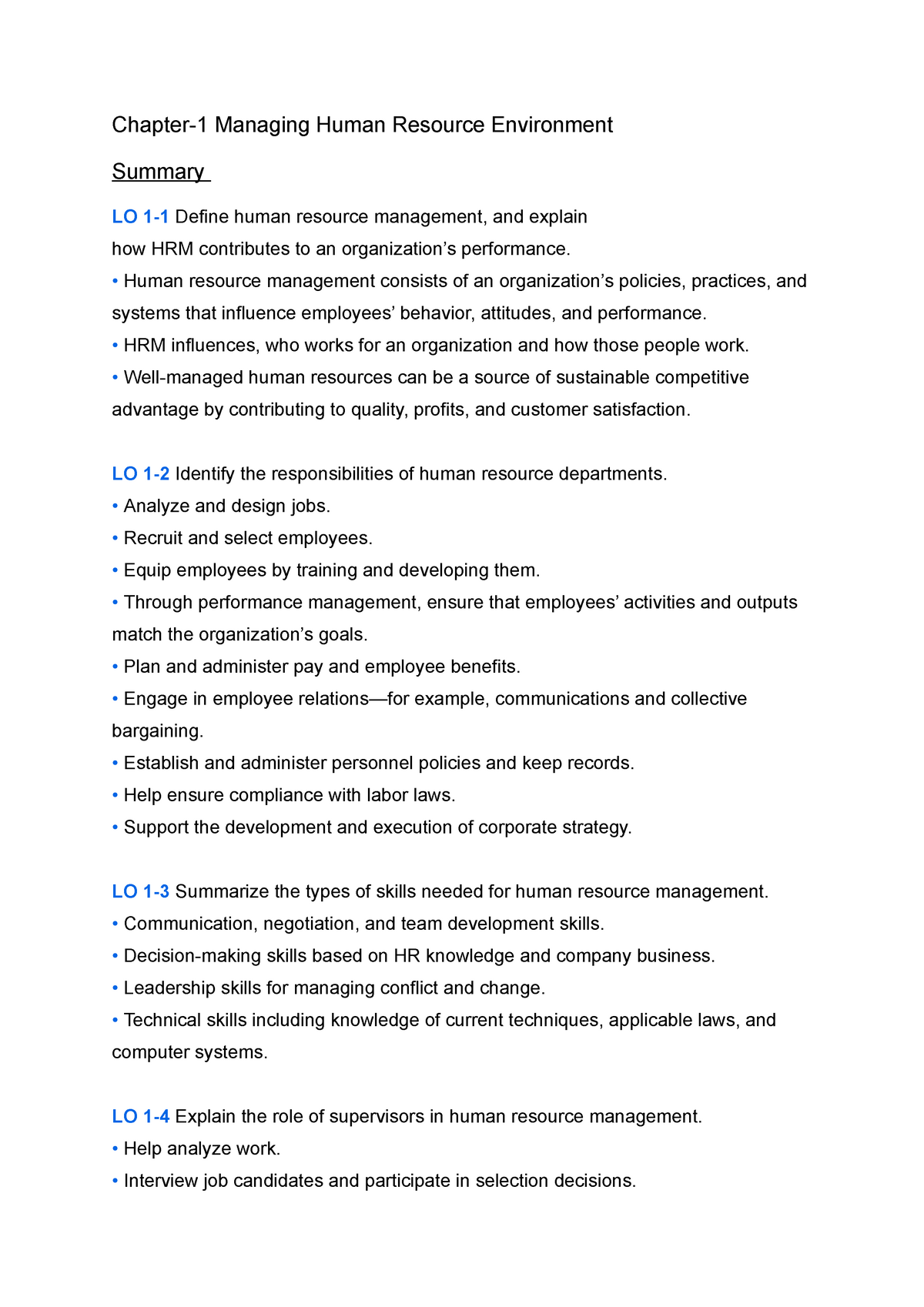 HRM Summary - Fundamentals Of Human Resource Management - Managing ...