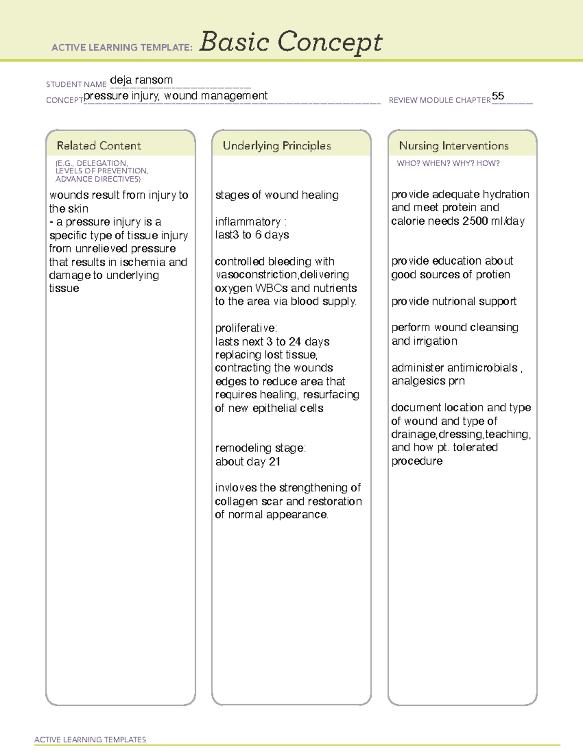 Alt 1* - Remediation - ACTIVE LEARNING TEMPLATES Basic Concept STUDENT ...