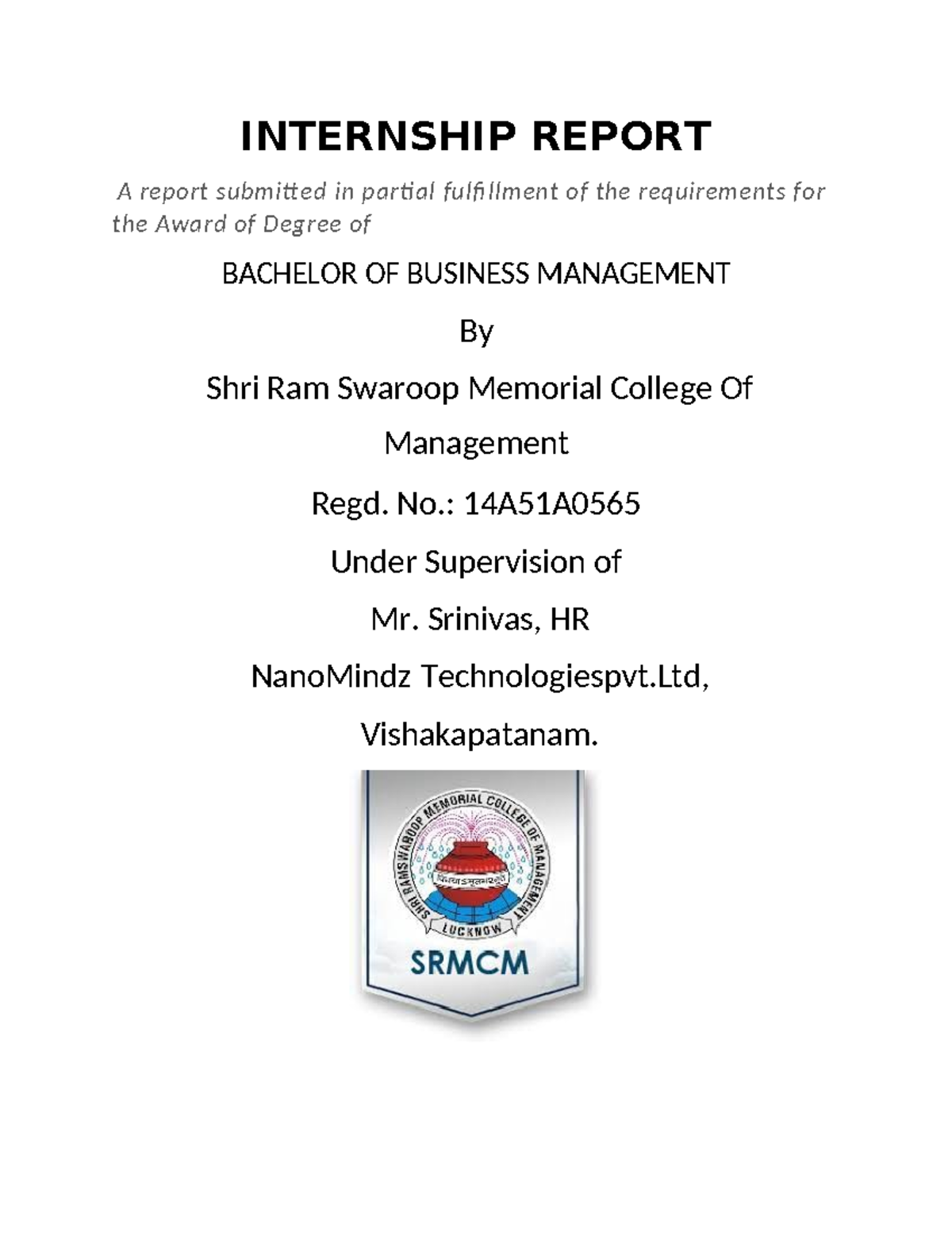 Internship Report - Master of business administration - INTERNSHIP ...