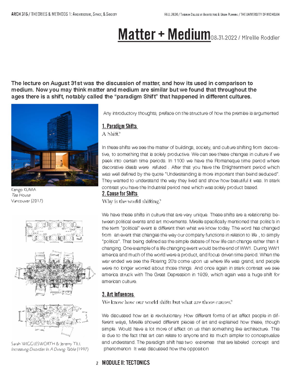 Module 2 pages - ARCH 316 / THEORIES & METHODS 1: ARCHITECTURE, SPACE ...