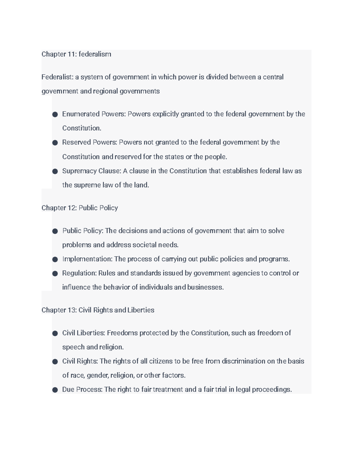 Political Science - Chapter 11: federalism Federalist: a system of ...