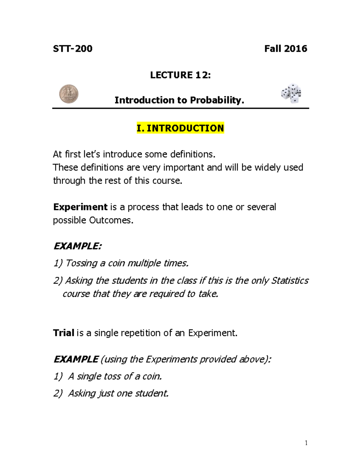 STT 200 Lecture 12 with Answers - STT-200 Fall 2016 LECTURE 12 ...