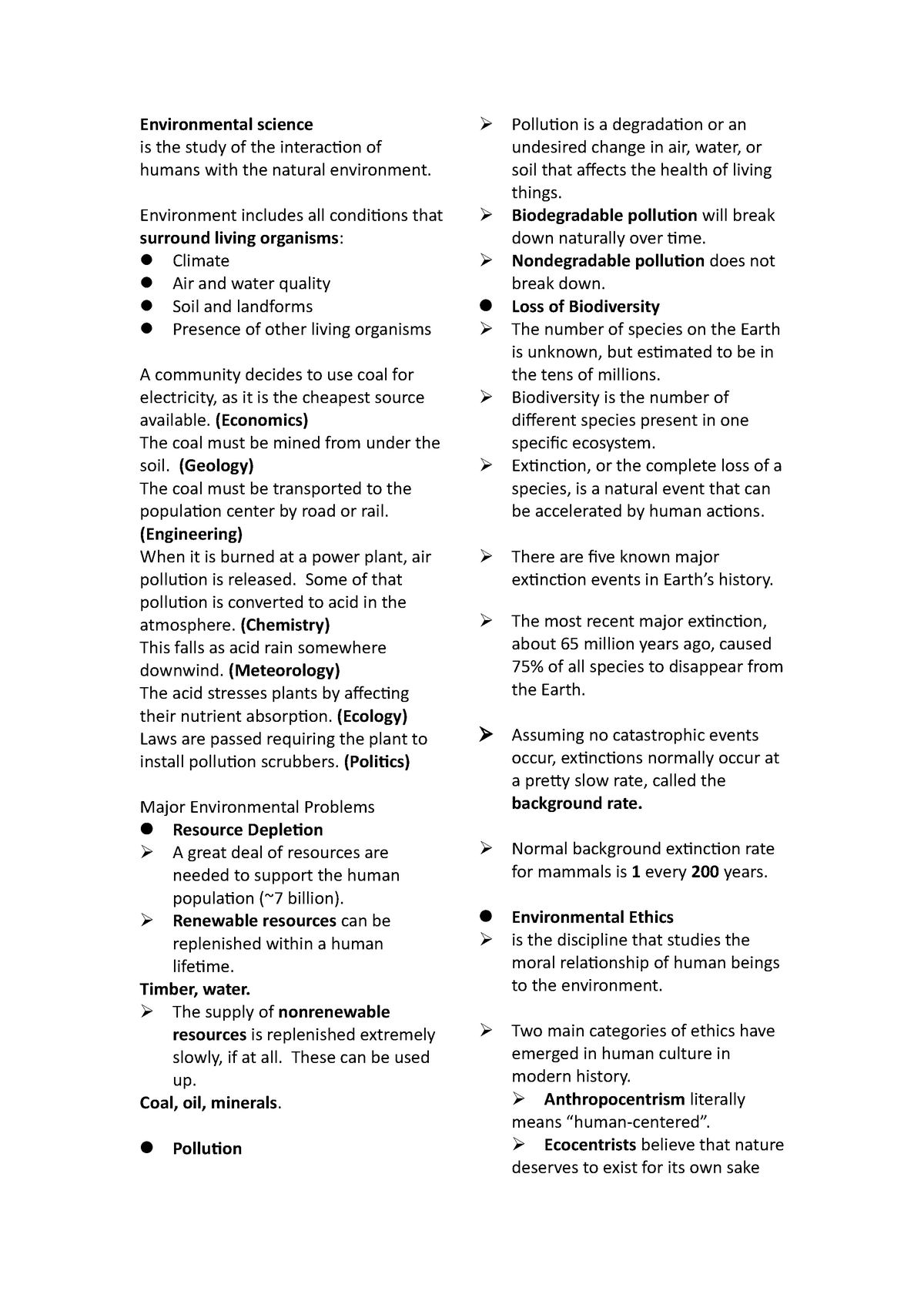 Environmental Science Quiz Reviewer Introduction - Environmental ...