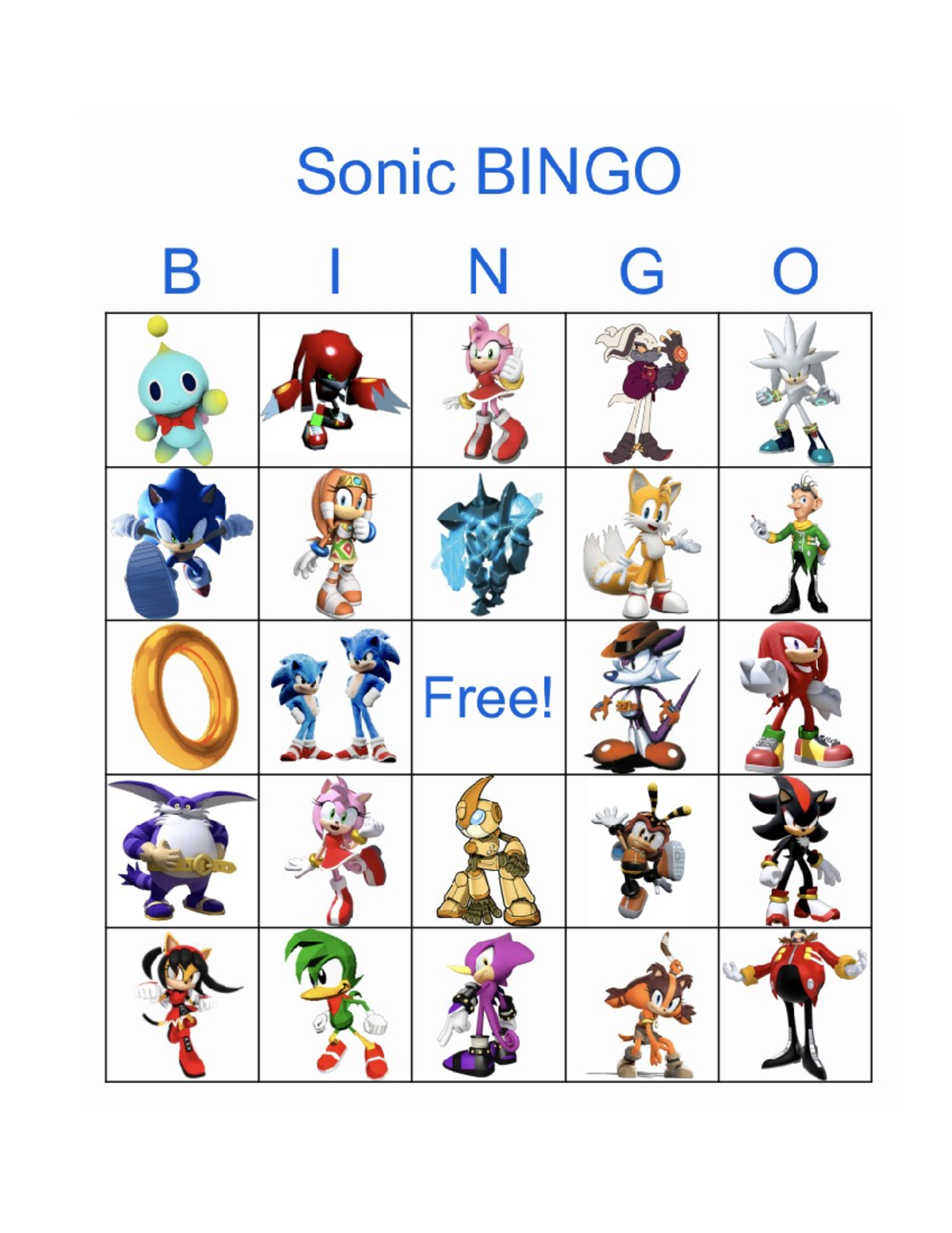 Bingo sonic - jkk - Diagnostico Ocupacional Infanto Juvenil - Studocu
