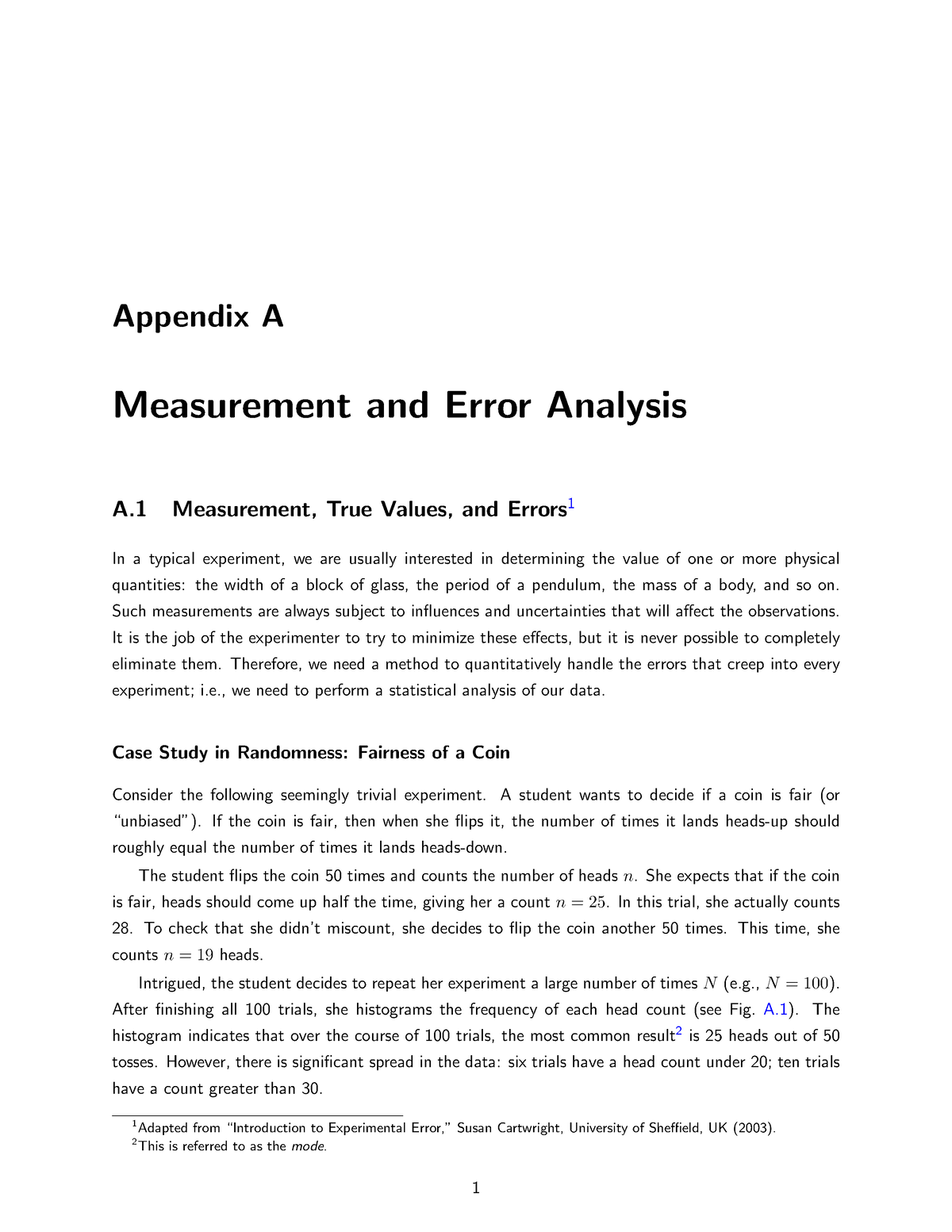 Error Analysis Guide - Appendix A Measurement And Error Analysis A ...