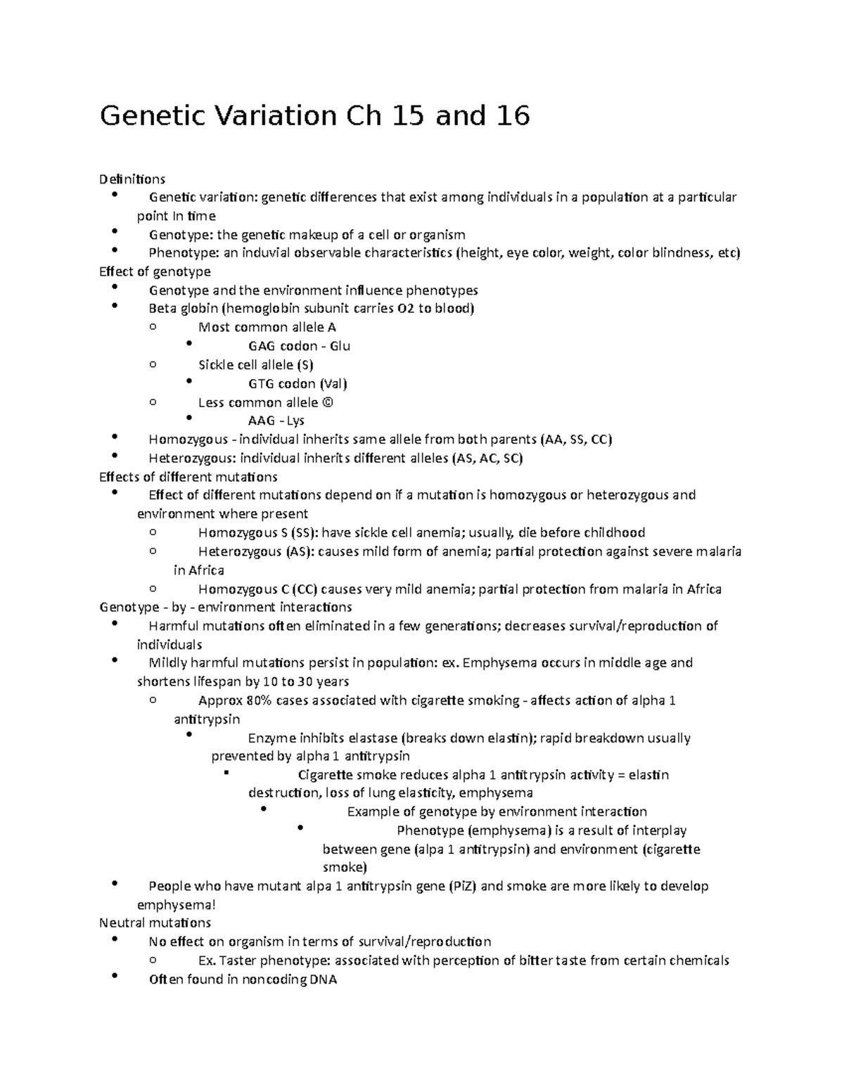 Variation Ch 15 and 16 Variation Ch 15 and 16