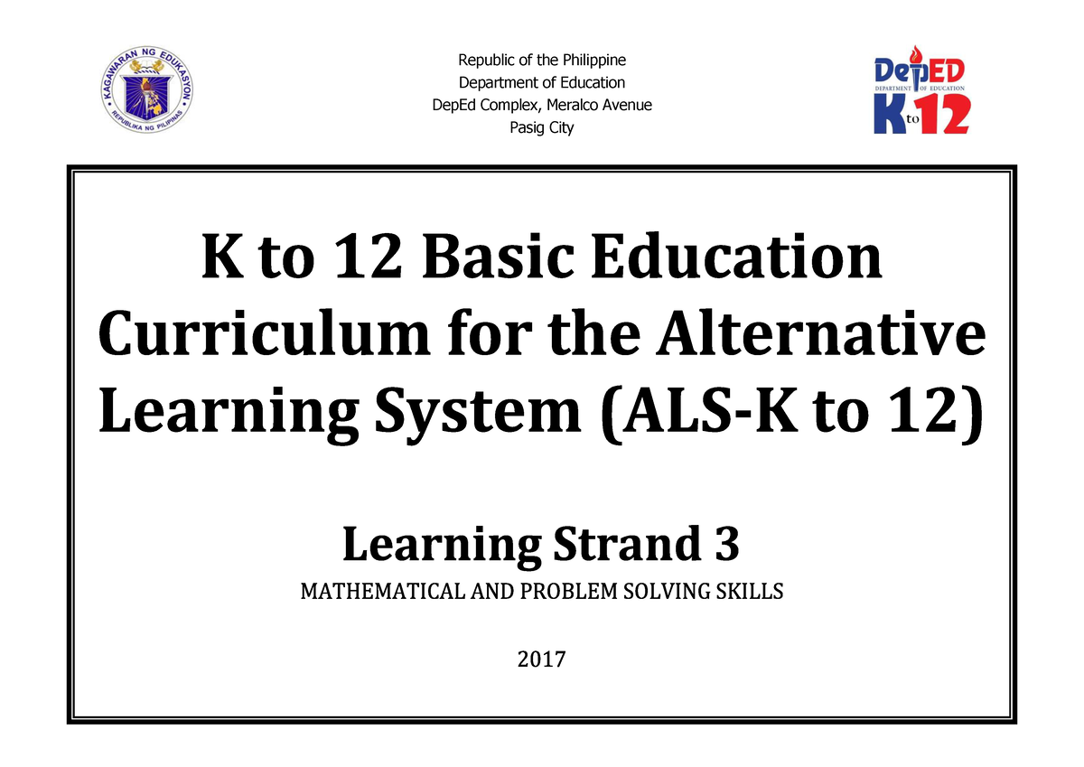 learning strand 3 mathematical and problem solving skills module 6