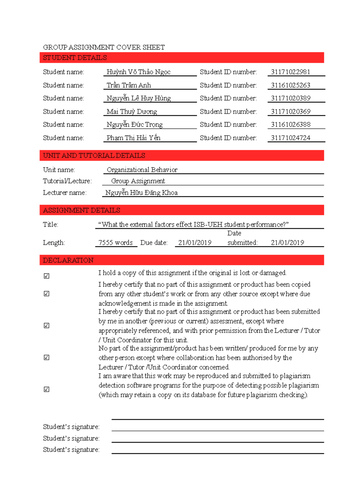 group assignment example