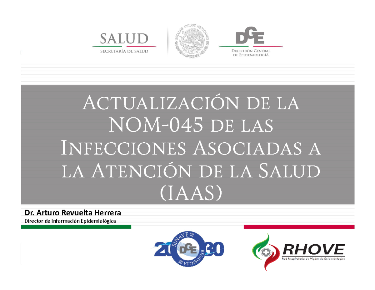 Norma Oficial Mexicana 045 Actualización 2015