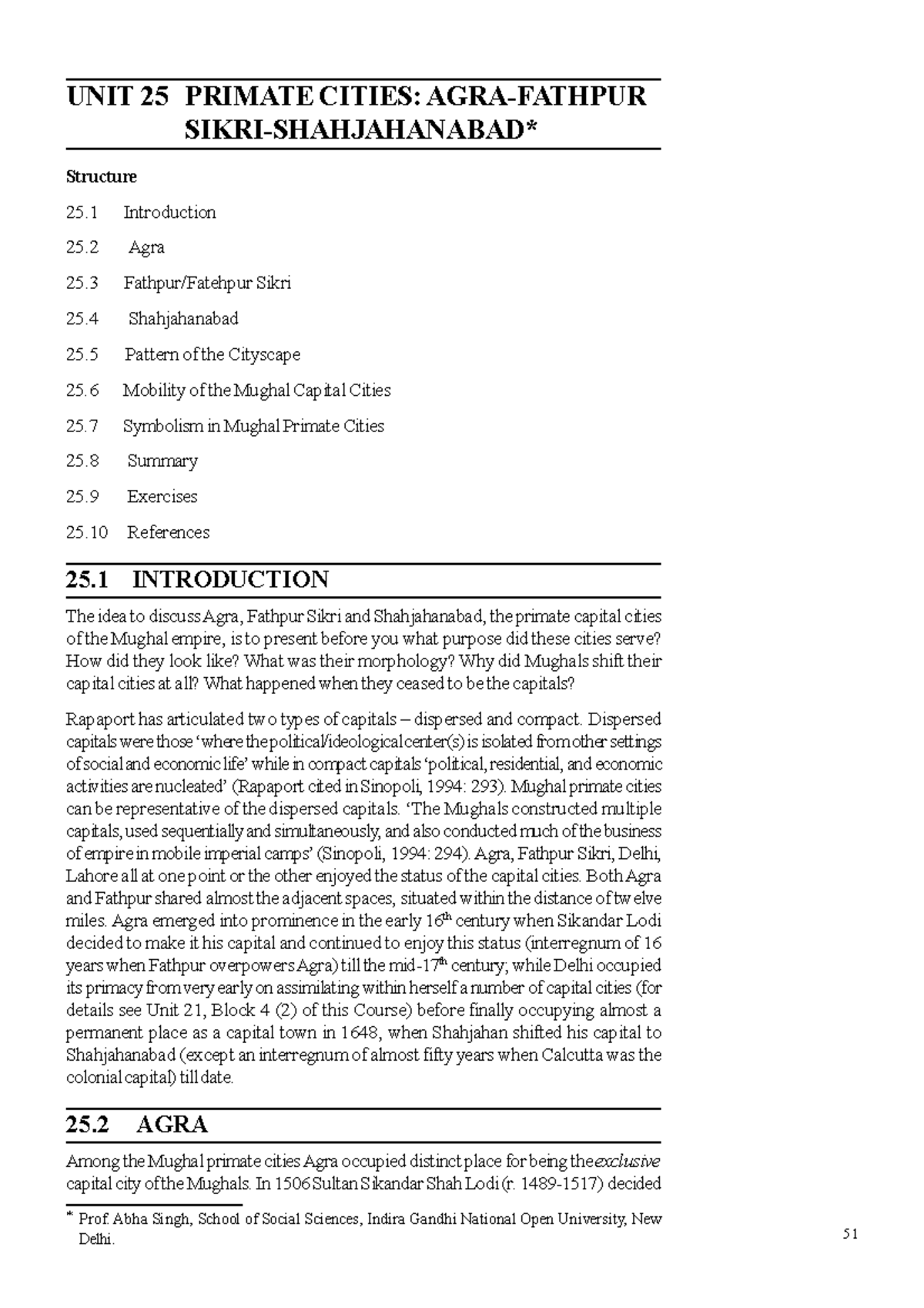 Unit25 5 1 UNIT 25 PRIMATE CITIES AGRAFATHPUR SIKRISHAHJAHANABAD