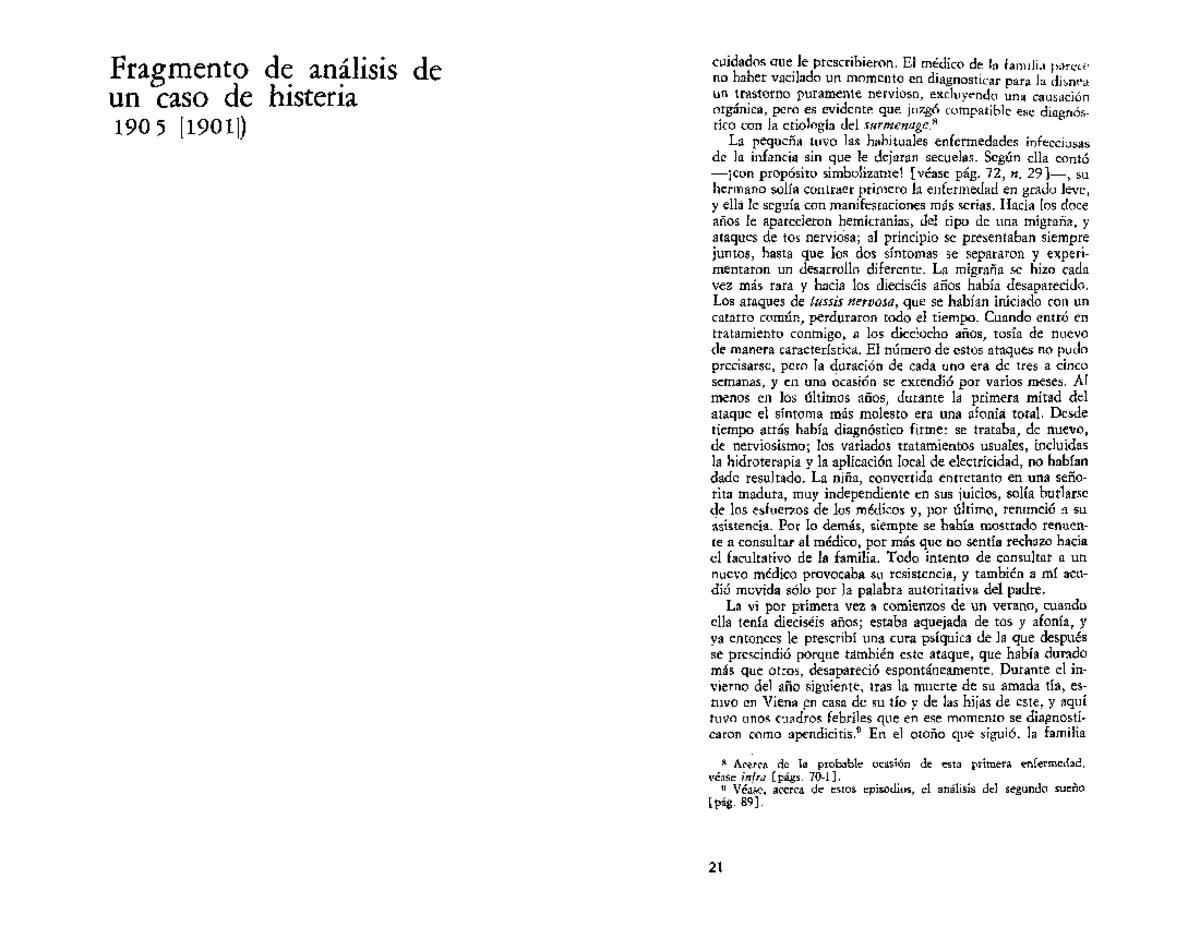 4 - Apunte - Fragmento de análisis de un caso de histeria 190 5 ¡1901
