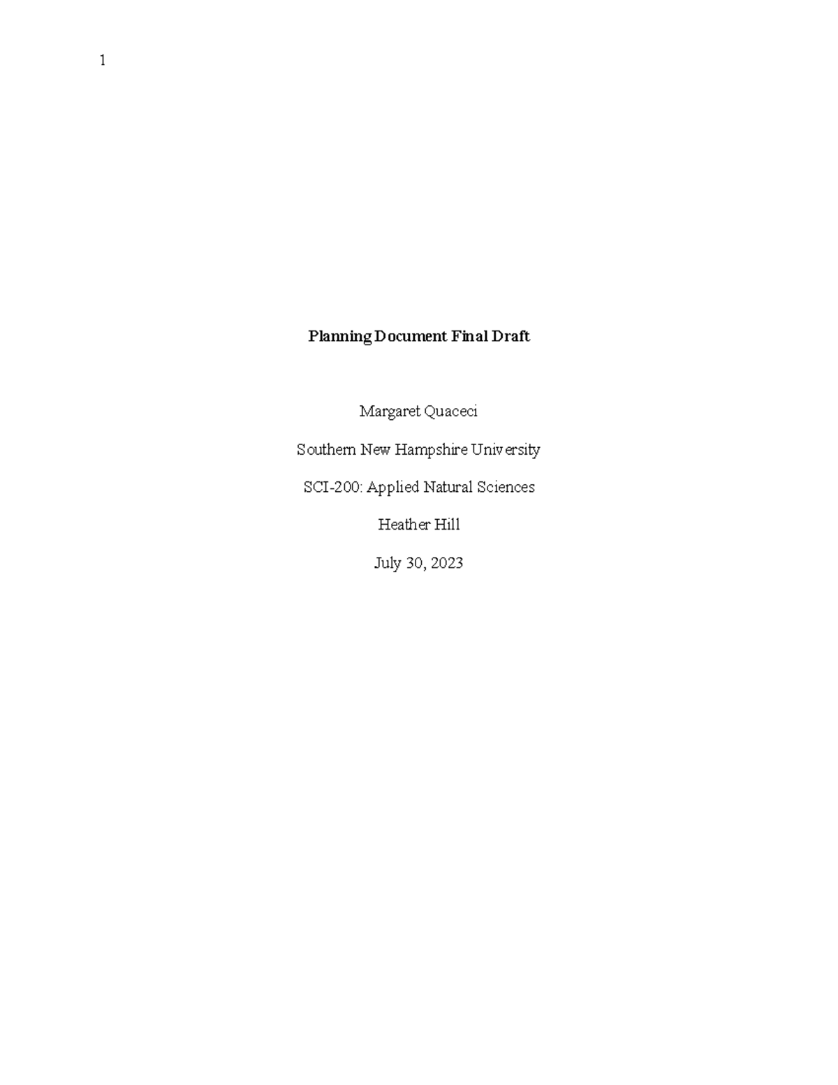 Planning Document Final Draft - Planning Document Final Draft Margaret ...