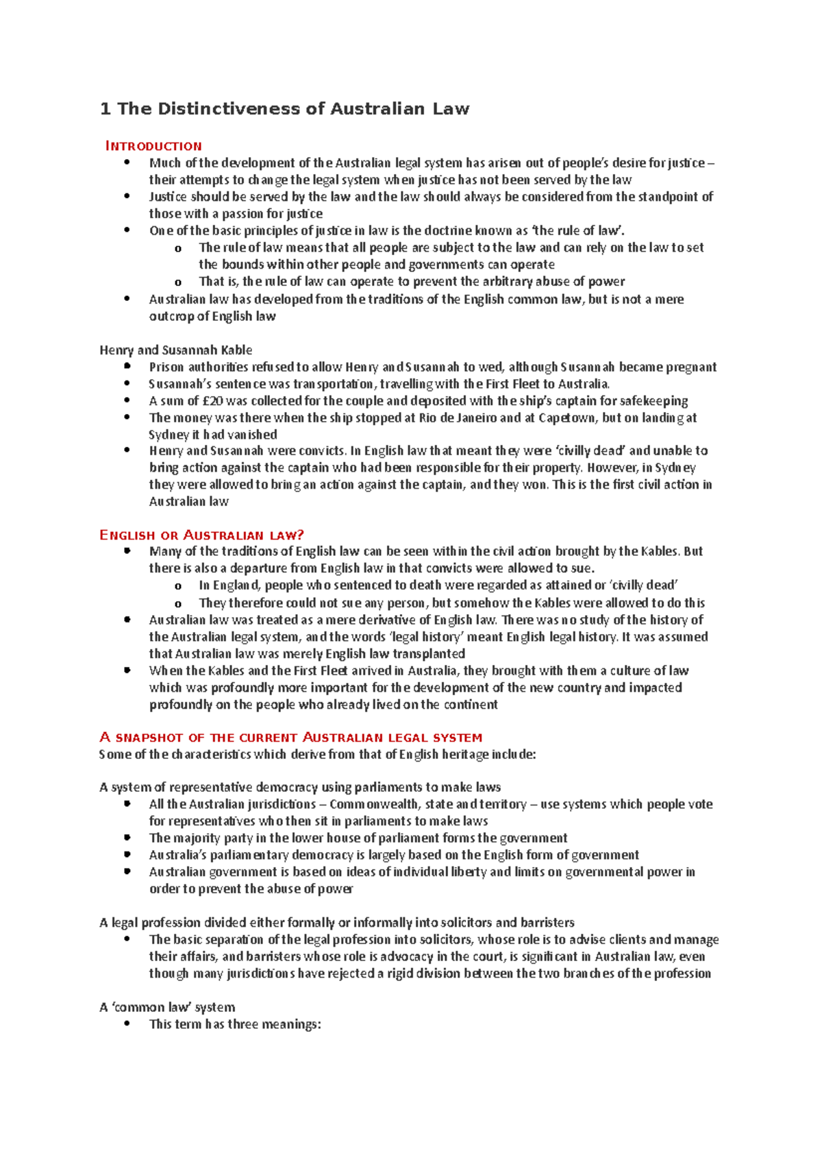 1-the-distinctiveness-of-australian-law-o-the-rule-of-law-means-that